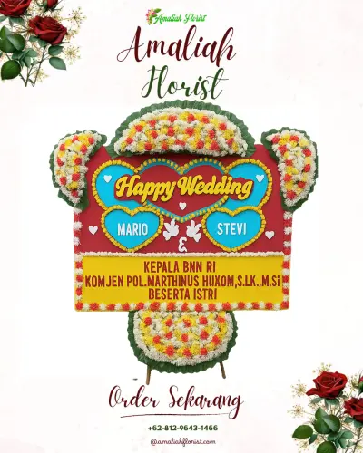 Karangan Papan Bunga Pernikahan di Seilale